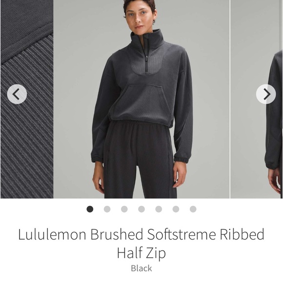 lululemon athletica Jackets & Blazers - Lululemon brushed Softstreme ribbed half zip jacket Black Sz 4